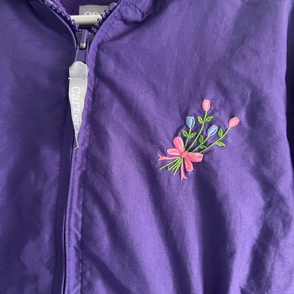 Y2K Carter's Purple Kids Hooded Coat with Floral Detail - Picture 2 of 6